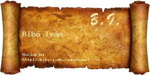 Bibó Iván névjegykártya