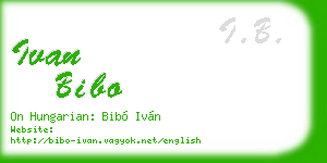 ivan bibo business card